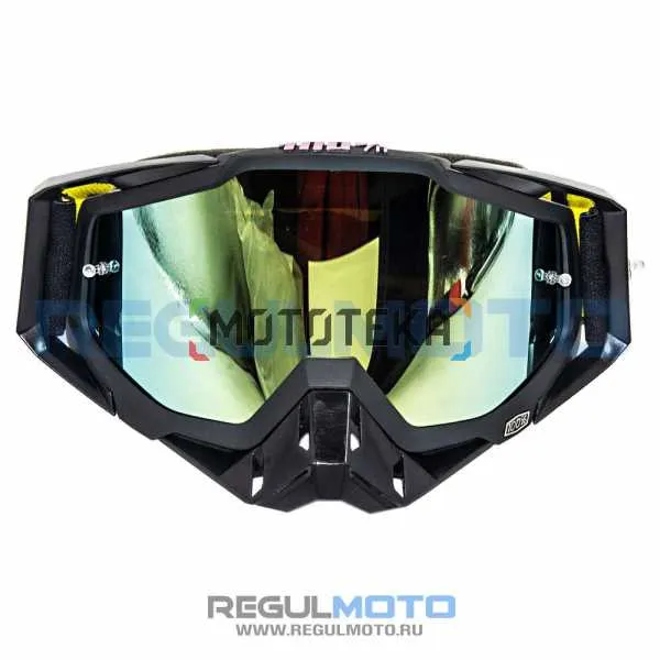 Очки 100% RACECRAFT белый/чёрный/зелёный